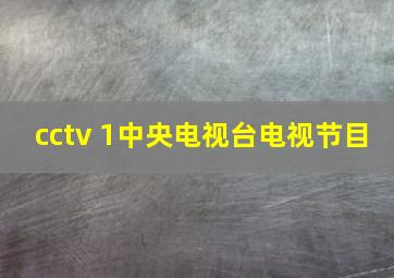 cctv 1中央电视台电视节目